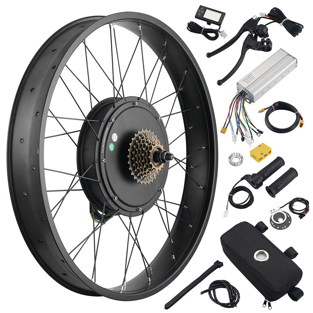 Yescom Bicycle Motor Kit Fat Bike Conversion Kit 1500W 48V 26"