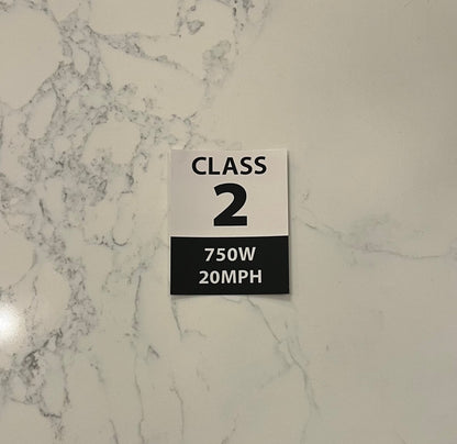 Class 2 E-Bike Stickers