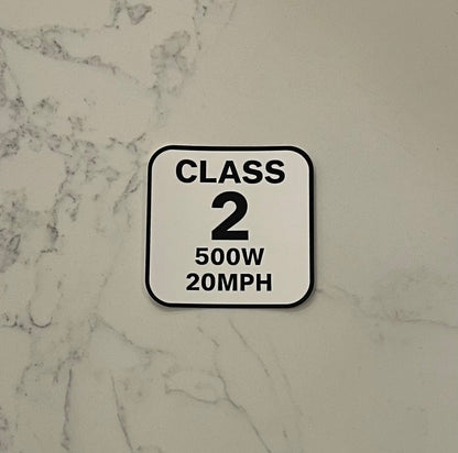 Class 2 E-Bike Stickers